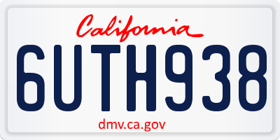 CA license plate 6UTH938