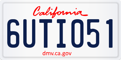 CA license plate 6UTI051