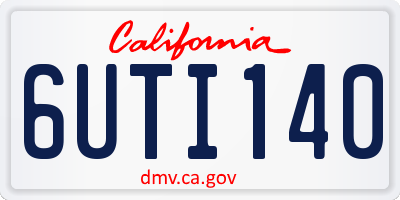 CA license plate 6UTI140