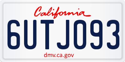 CA license plate 6UTJ093