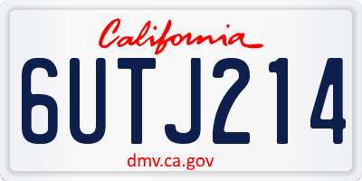 CA license plate 6UTJ214