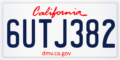 CA license plate 6UTJ382