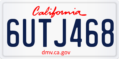 CA license plate 6UTJ468