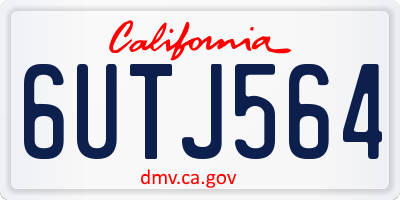 CA license plate 6UTJ564