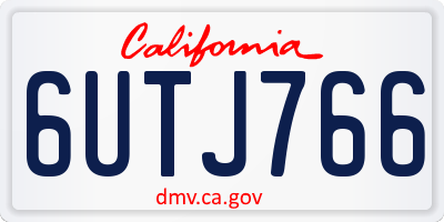 CA license plate 6UTJ766