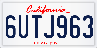 CA license plate 6UTJ963