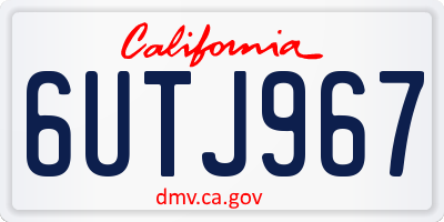 CA license plate 6UTJ967