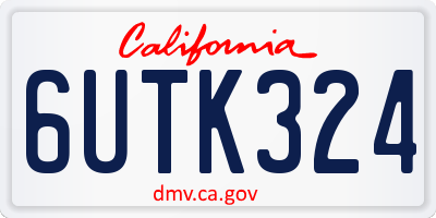 CA license plate 6UTK324