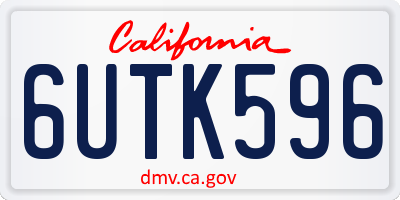 CA license plate 6UTK596