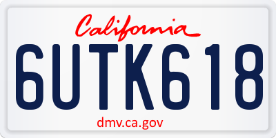 CA license plate 6UTK618