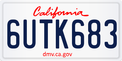 CA license plate 6UTK683
