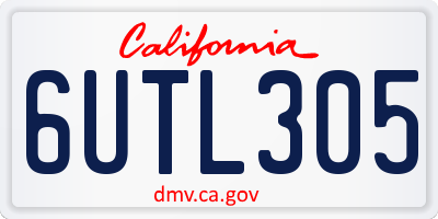 CA license plate 6UTL305