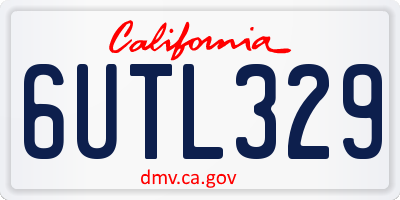 CA license plate 6UTL329