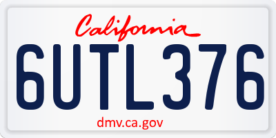 CA license plate 6UTL376
