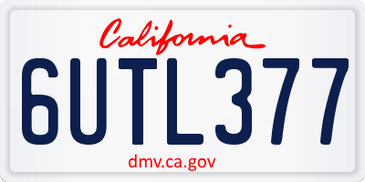 CA license plate 6UTL377