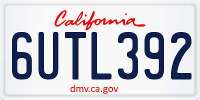 CA license plate 6UTL392