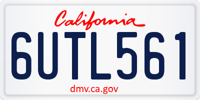 CA license plate 6UTL561