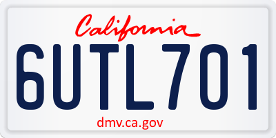 CA license plate 6UTL701