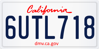 CA license plate 6UTL718