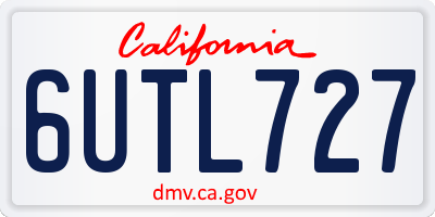 CA license plate 6UTL727