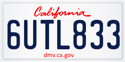 CA license plate 6UTL833