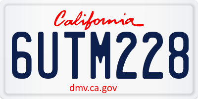 CA license plate 6UTM228