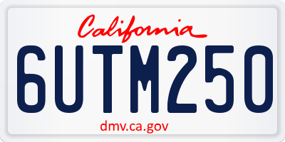 CA license plate 6UTM250