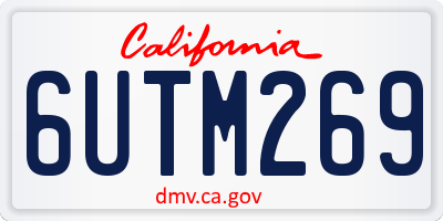 CA license plate 6UTM269