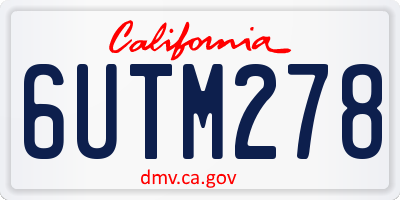 CA license plate 6UTM278