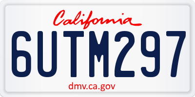 CA license plate 6UTM297