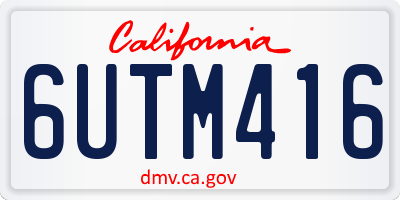 CA license plate 6UTM416