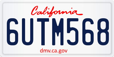 CA license plate 6UTM568