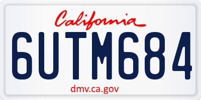 CA license plate 6UTM684