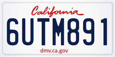 CA license plate 6UTM891