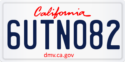 CA license plate 6UTN082