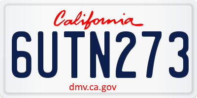 CA license plate 6UTN273