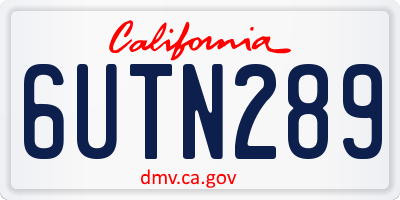 CA license plate 6UTN289