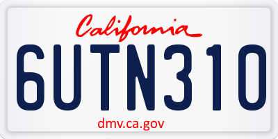 CA license plate 6UTN310