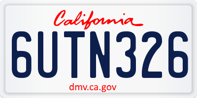 CA license plate 6UTN326