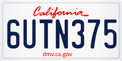 CA license plate 6UTN375