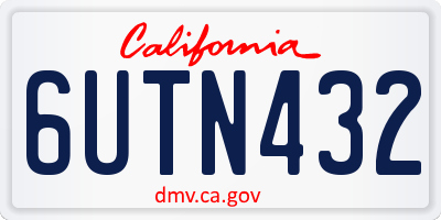 CA license plate 6UTN432