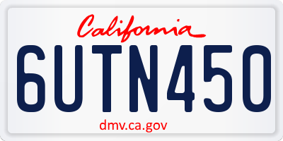 CA license plate 6UTN450