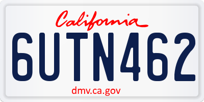 CA license plate 6UTN462