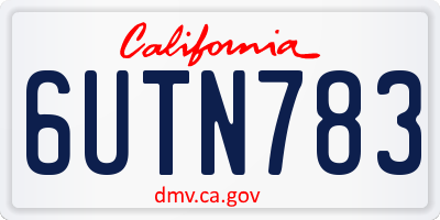 CA license plate 6UTN783