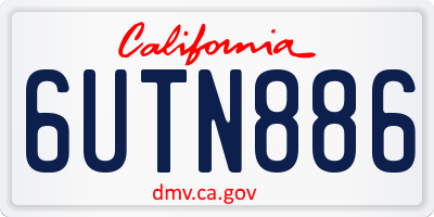 CA license plate 6UTN886