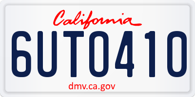 CA license plate 6UTO410