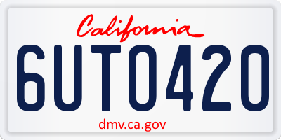 CA license plate 6UTO420