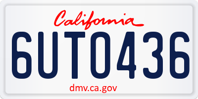 CA license plate 6UTO436