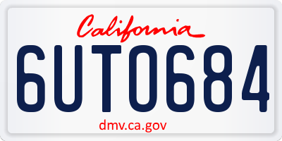 CA license plate 6UTO684