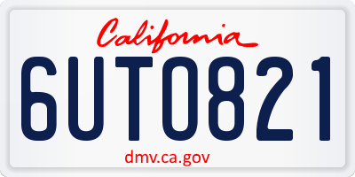 CA license plate 6UTO821